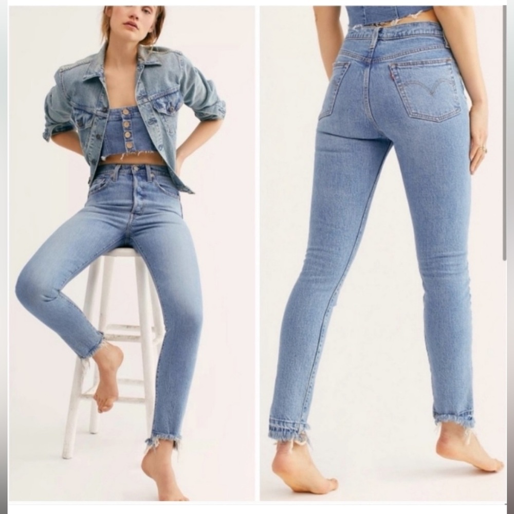 501 Levi jeans light wash high-rise